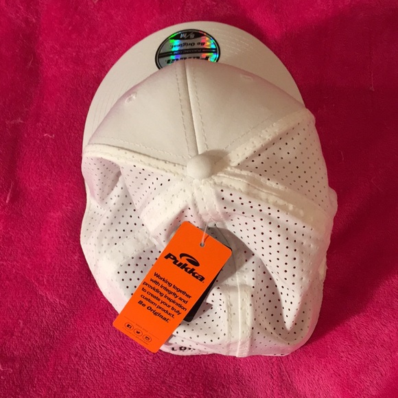 Black and White Curved Brim Hat with Embroidered Logo - Picture 14 of 14